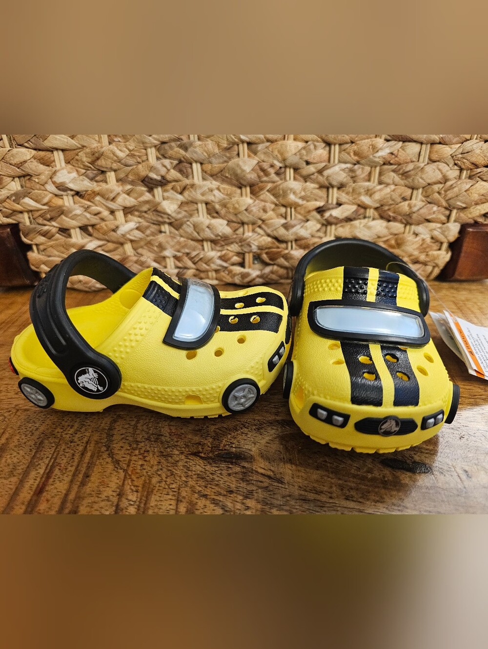 NWT Crocs Toddler Size C4 Classic I AM Race Car Clogs Yellow